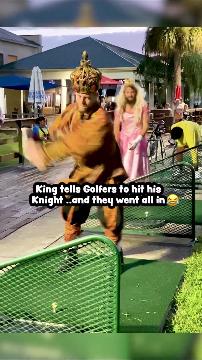 Target practice met een ridder op de golfbaan