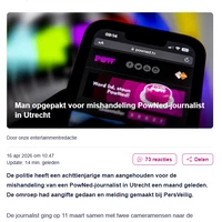 Ventje opgepakt voor klappen Powned-journalist