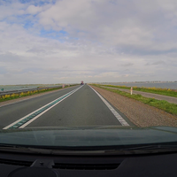 Bijna frontaaltje op de dijk Lelystad - Enkhuizen