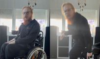 Kelvin in rolstoel doet Whitney Houston Challenge en gaat precies op de beat onderuit