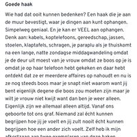 Haak hakt er even in