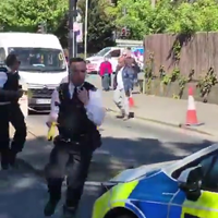 Beelden steekpartij Golders Green, Londen