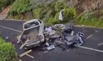 Bizar: pick-up stort van klif bij Misty Cliffs, bestuurder komt er zonder kleerscheuren vanaf