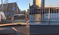 Typisch moment waar je alleen bij de Erasmusbrug tegenaan loopt