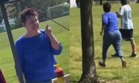 Super Karen raakt compleet overprikkeld van Latino’s tijdens Moederdag in Amerika