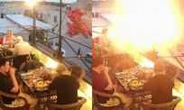 Ballonnenverkoper veroorzaakt vuurbal naast terras in Oezbekistan