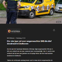Eis: vier jaar cel voor wegenwachter (60) die dief doodreed in Eindhoven