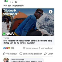 Eerste Belg op de top K2 zonder zuurstof