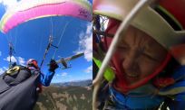Paraglider in Oostenrijk in de lucht geraakt door vliegtuigje en overleeft het gewoon