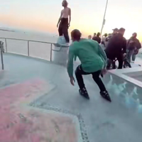Skaten over de railing