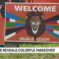 Amerikaans stadje kleurt oranje