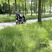 Oude man denkt dat ie een auto heeft met een Friese vlag 
