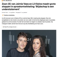 Goed nieuws over zoon Lul Kleine en Jaimie Vaes