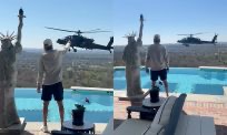 Apache duikt op boven huis Kid Rock en zorgt meteen voor onderzoek